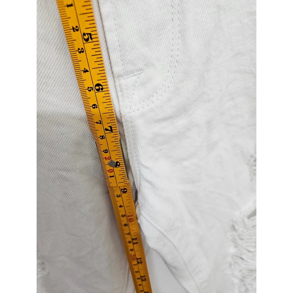 FRAME Le Garcon Rumpled Blanc Rips Distressed White‎ Boyfriend Jeans LGJ171